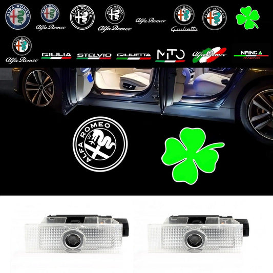 2X Led Car Door Welcome Projector For Alfa Romeo 159 166 Giulia Mito Giulietta Stelvio Brera Ghost Shadow Lamps Decorative Light