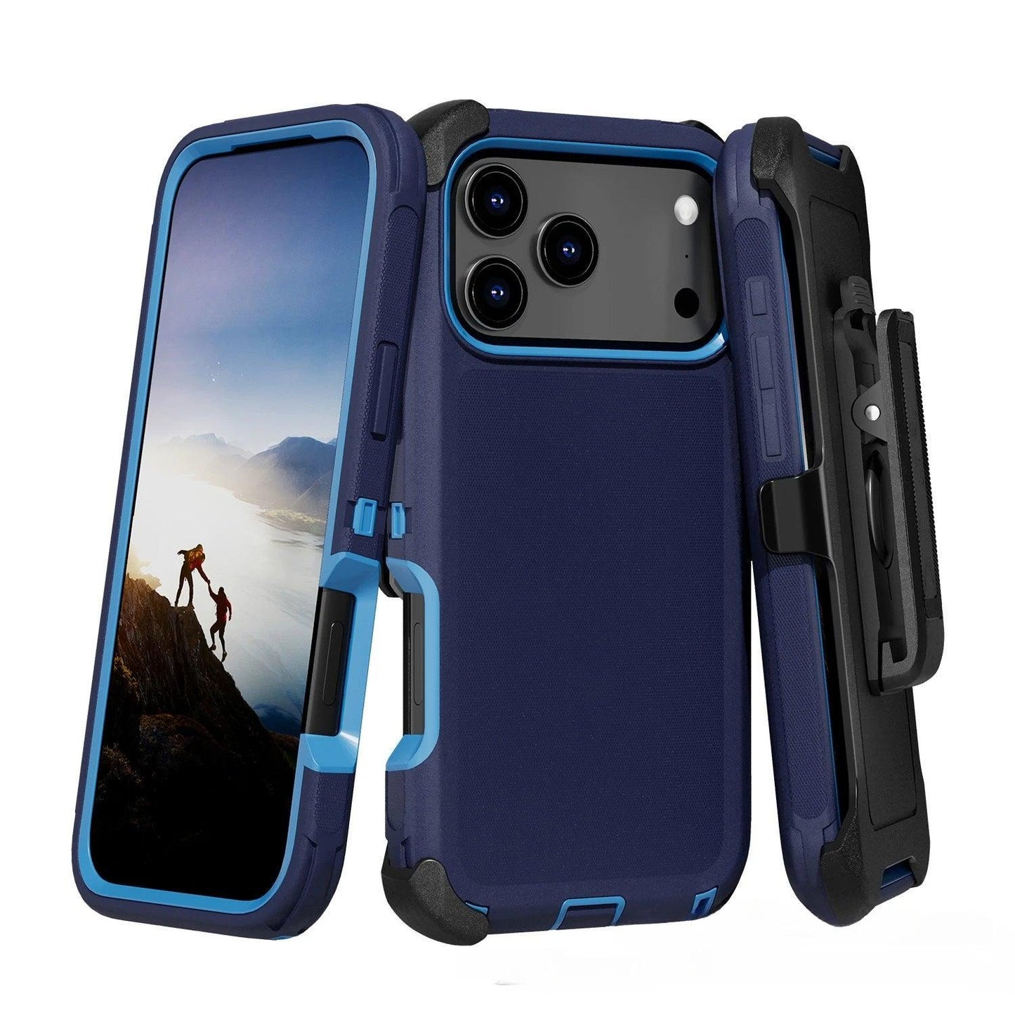 3-in-1 Military Armor iPhone Case with Belt Clip