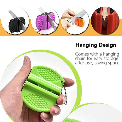 Mini Dual-sided Knife Sharpener, Portable Outdoor and Kitchen Tool for Quick Knife Sharpening
