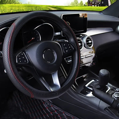 37-39cm Car Steering Wheel Cover Skidproof Auto Steering- Wheel Cover Anti-Slip Embossing Leather Car-styling Car Accessories