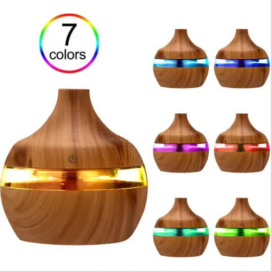 Humidifier Electric Aroma Air Diffuser Wood Ultrasonic Air Humidifier Essential Oil Aromatherapy Cool Mist Maker For Home 300ml - Urbizia