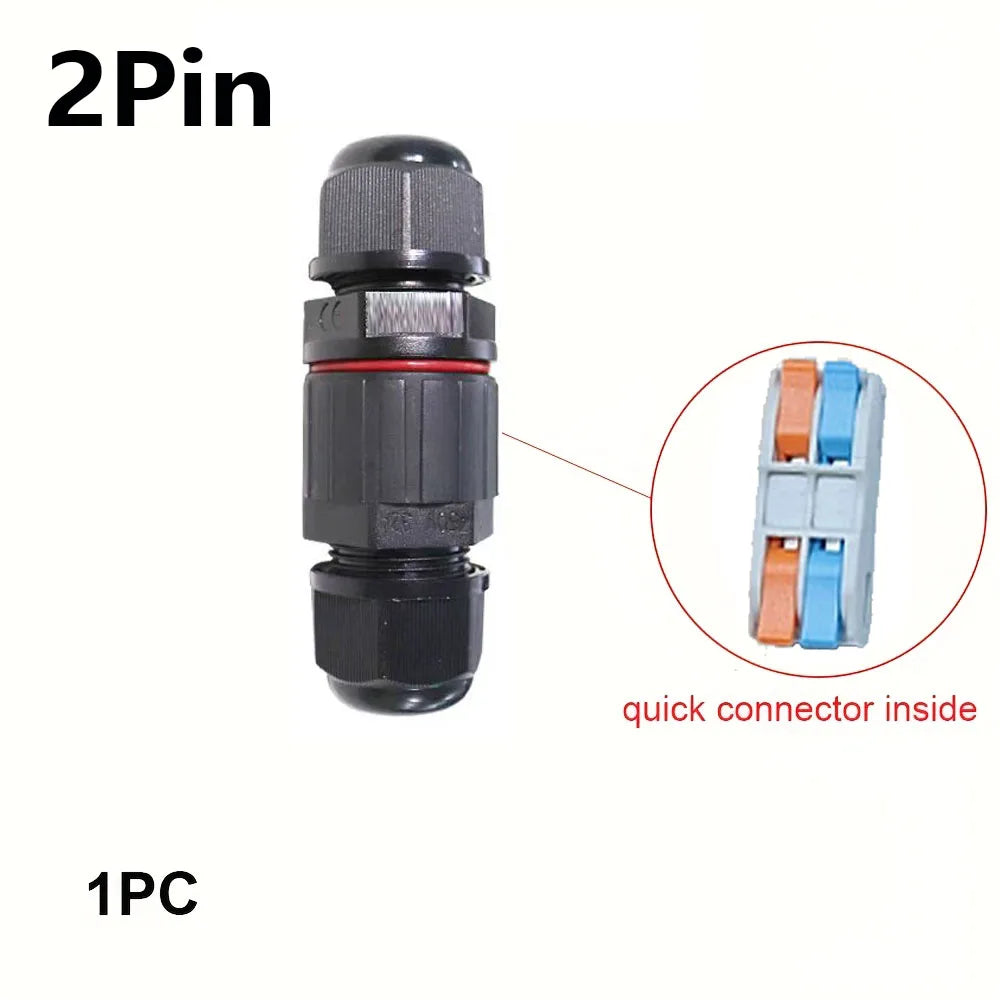 1/2Pcs IP68 Waterproof Joint Wire Quick Connection Connector 2/3 Pin Solder Less LED Lamp Wiring Outdoor Rainproof Terminal