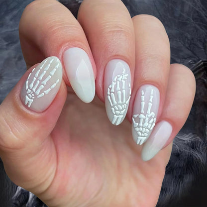 Halloween Purple Glitter Bloody Ripple Long Pointed False Nails – Extra Long Press On Nails