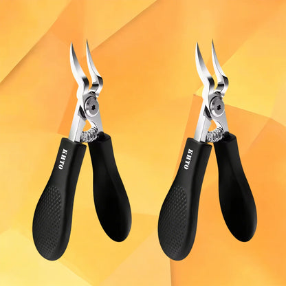 KHTO Professional Heavy-Duty Steel Toenail Clipper with Serrated Blade Thick & Ingrown Nails, Durable Trimmer for Men & Women