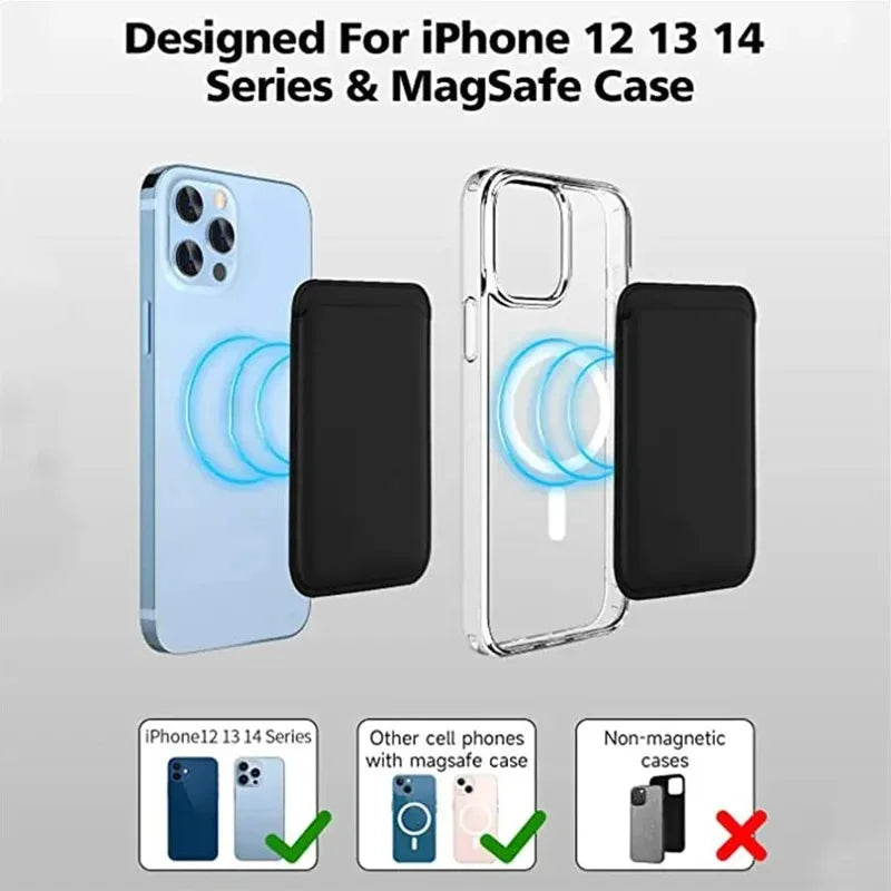 For Magsafe Official 1:1 Leather wallet Magnetic Card holder Case For iPhone 18 Pro 17 16 15 Pro Max Samsung Bag With Box Cover