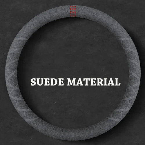 Car Steering Wheel Covers Cowhide Suede Steering Wheel Cover Wrap Universal 37-38cm Breathable Steering Covers Car Accessories