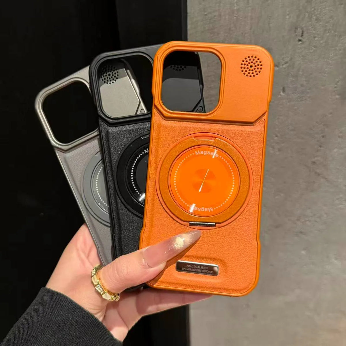 For Magsafe 360 Rotating Bracket Case for iPhone 18 Pro Max 17 16 15 14 13 12 Pro Magnetic Frameless Leather Aromatherapy Cover