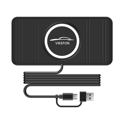 Car Wireless Charger Mat Silicone Non-Slip Pad for iPhone 17 16 15 14 Pro Max Samsung Car Wireless Phone Charger Fast Charging
