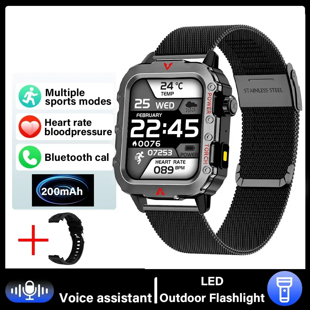 G.L Wear 2025 New Sports Smart Watch Bluetooth Talk LED Flashlight Multi-function Outdoor Sports Smart Watch for Men Women - Urbizia