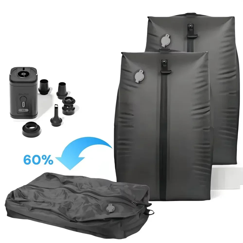 17L Travel Vacuum Storage Bags with Air Pump, Outdoor Clothes Compression Bags, Reusable Empty Vacuum Bags for Clothes Suitcases
