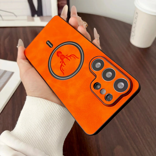 PU Leather MagSafe Wireless Charging Case Samsung Galaxy
