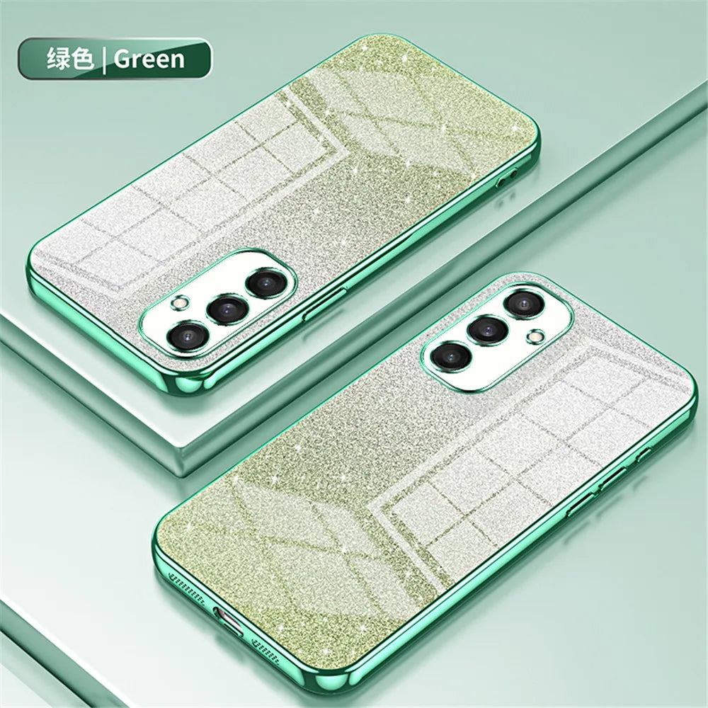 FLYKYLIN Luxury Gradient Glitter Bling Plating Case For Samsung Galaxy S24 S23 S21 Fe S22 Plus Ultra 5G Soft Silicone Back Cover