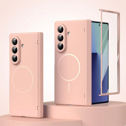 Hinge Protective Magnetic Phone Case for Samsung Galaxy Z Fold 7 6 5 4 3 5G for Magsafe Fold7 Fold6 with Screen Protector Cover