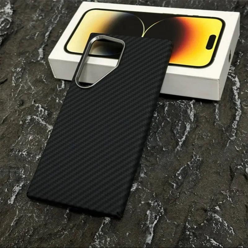 Carbon Fiber MagSafe Case with Alloy Lens Protection for Samsung Galaxy