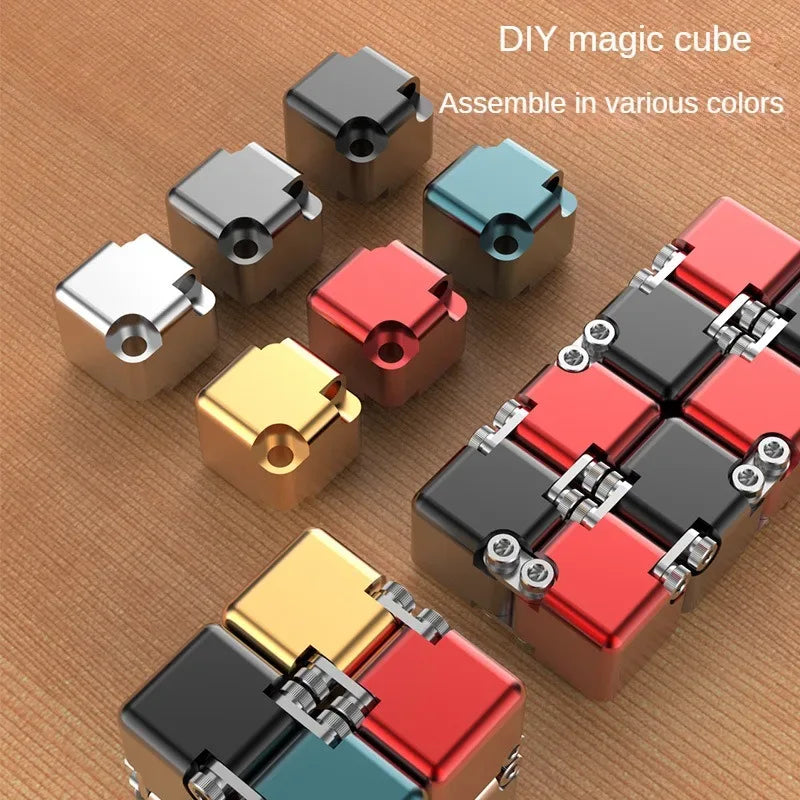 Metal Magnetic Pocket Cube 2x2 Puzzle Toy for Stress Relief