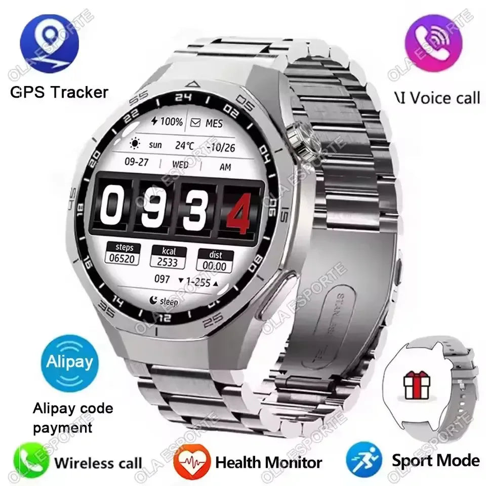 New Watch 5 Smart Watch 5 Pro Men HD AMOLED Screen GPS Heart rate Bluetooth Call IP68 Waterproof Man Smartwatch Holiday Gifts - Urbizia