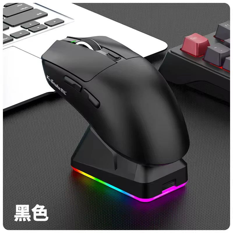 K-Snake X11 Wireless Mouse,Bluetooth/2.4G/wired Tri-Mode Mouse ,PAW3311 RGB Magnetic charging dock Gaming Mouse