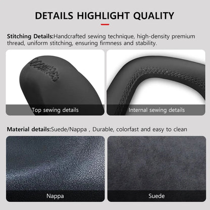 NovaAcc Yoke Steering Wheel For Tesla Model Y 3 2017 2018 2019 2020 2021 2022 2023 Heating Black Nappa Suede Car Accessories