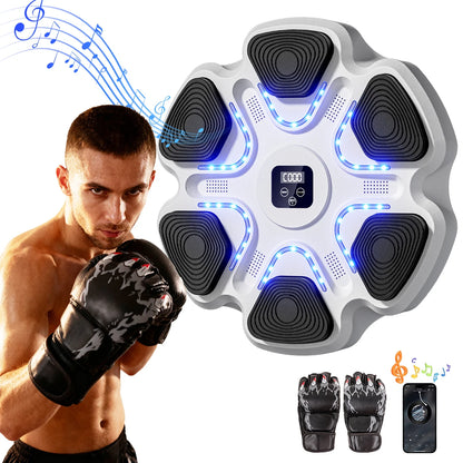Music Boxing Machine for Adults and Kids, Smart Bluetooth Boxing Training Equipment with Gloves for Home,Office and Gym