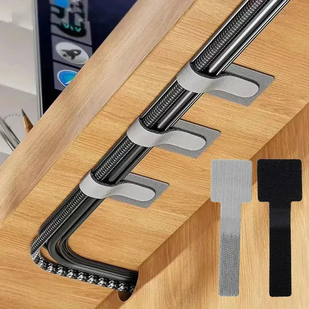 Reusable Cable Ties Fastening Wire Organizer Cord Rope Holder Self Adhesive Adjustable Cord Organizer Straps Desk Management - Urbizia