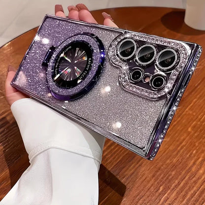 Samsung Diamond Glitter Magnetic Stand Shockproof Case