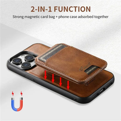 EUCAGR Magsafe Magnetic 2 In 1 Detachable Wallet Leather Case For iPhone 12 13 14 15 16 17 Pro Max Plus 16E 17 Air Holder Cover