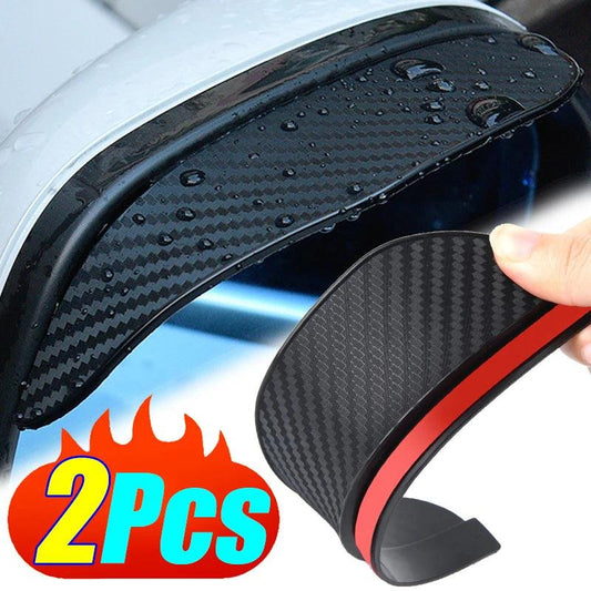 Carbon Fiber Car Rearview Mirror Rain Shield – 2-Pack