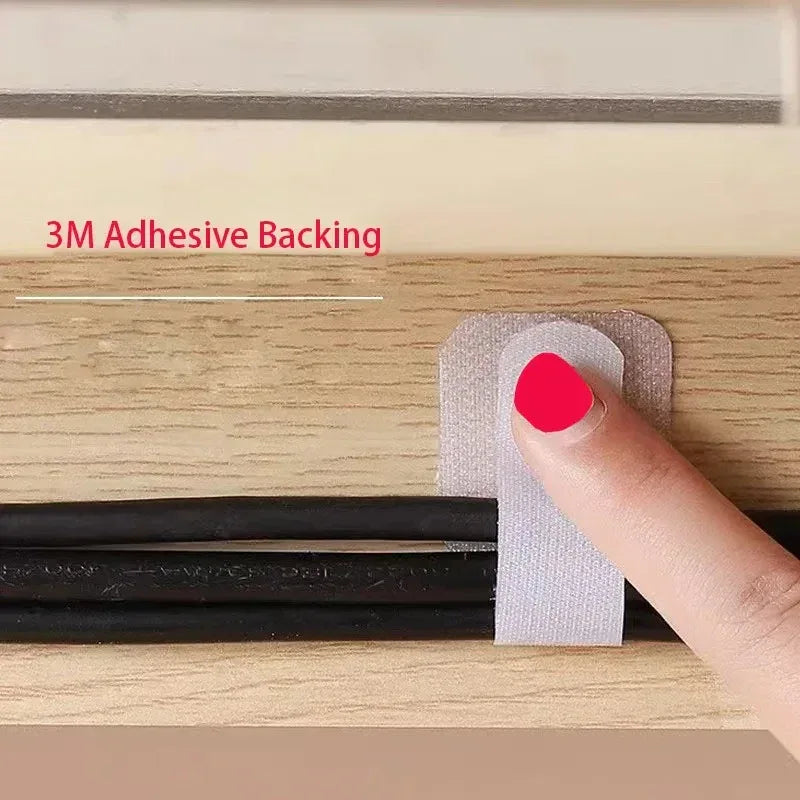 Reusable Cable Ties Fastening Wire Organizer Cord Rope Holder Self Adhesive Adjustable Cord Organizer Straps Desk Management - Urbizia