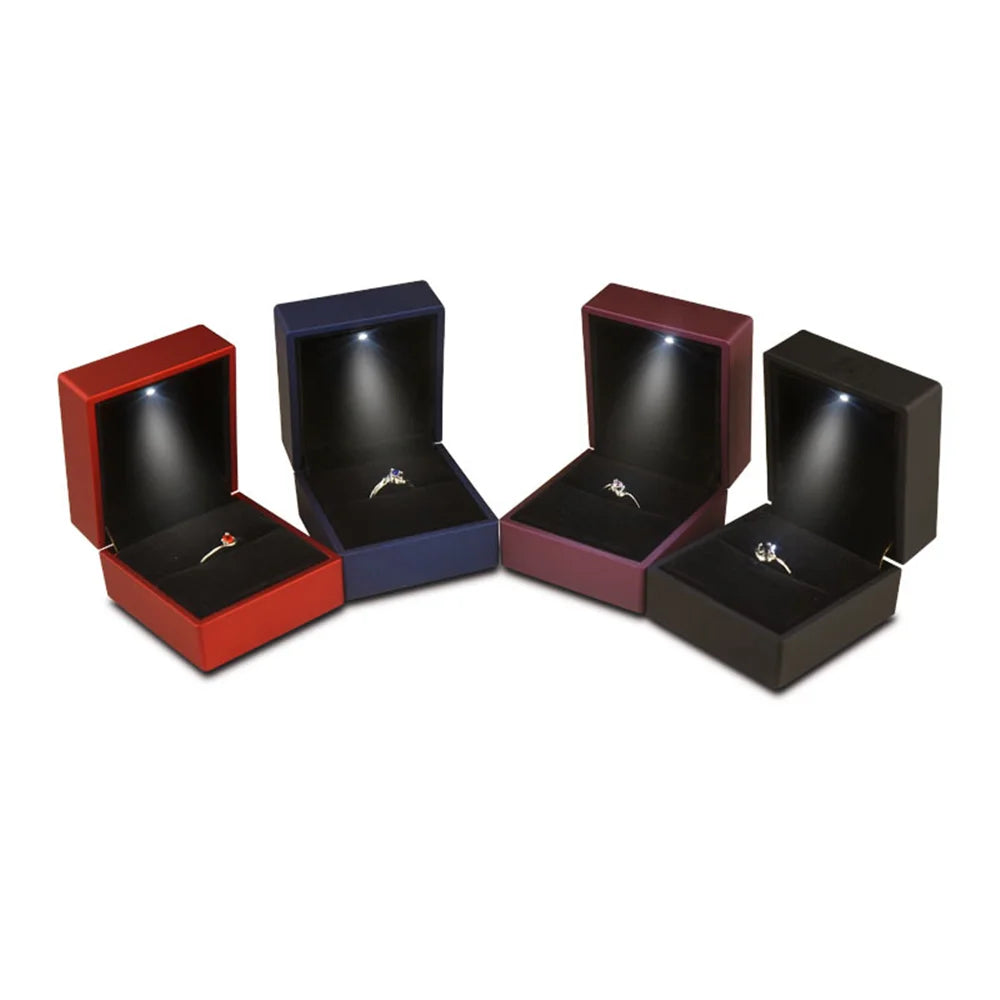 Creative LED Lighting Jewelry Ring Pendant Necklace Bracelet With Light Illumination Jewelry Box Lighted Jewelry Packaging Box