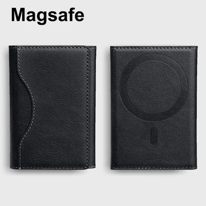 Magsafe PU Leather Card Holder for Men & Women - Stylish Magnetic Card Wallet for Phone 16/15/14/13/12 Pro Max Mini
