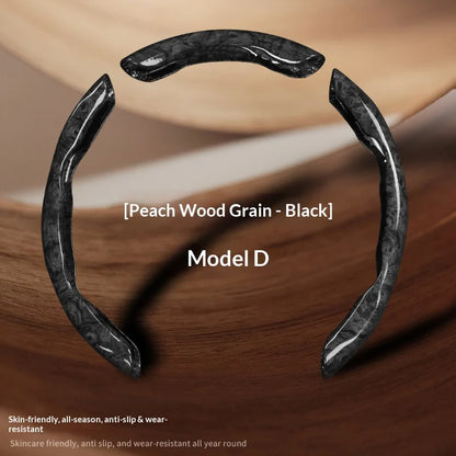 2pcs/3pcs Segmented Peach Wood Texture Universal Steering Wheel Cover Car Interior Accessories Practical Driving Tools Simple