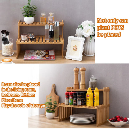 Indoor Plants Holder Wood Shelf Pot Organizer Bookshelf Balcony Bay Window Small Plant Flower Rack Storage Flower Pot Shelves