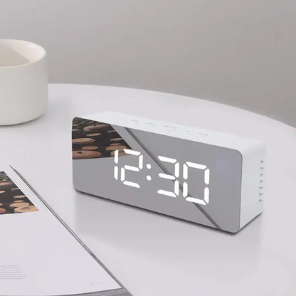 Digital Alarm Clock LED Electronic Desktop Clock with Temperature for Bedroom Home Office Teens Kids - Urbizia