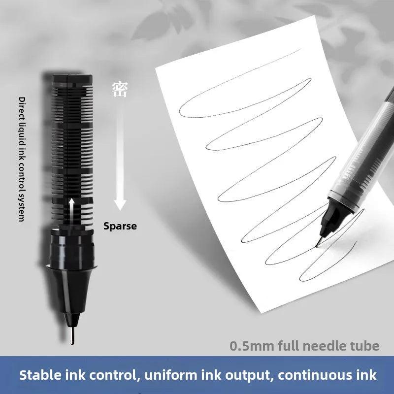 10Pcs High Quality Needle Type Gel Pen Straight Liquid Ballpoint Pens Perfect Kawaii Stationery for School/Office Writing Supply