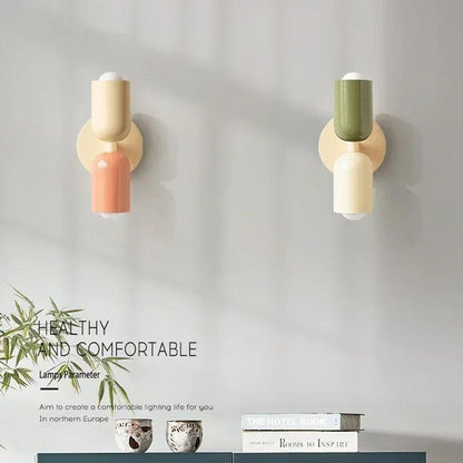 Nordic Macaron Colourful Wall Lamp – E27, Bedside and Living Room