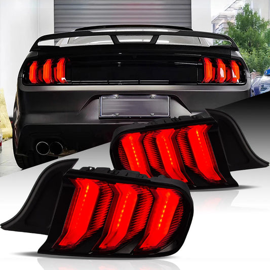 VLAND LED Tail Lights for Ford Mustang S550 2015–2023 Sequential Turn Signal 5 Modes Rear Lamps Assembly