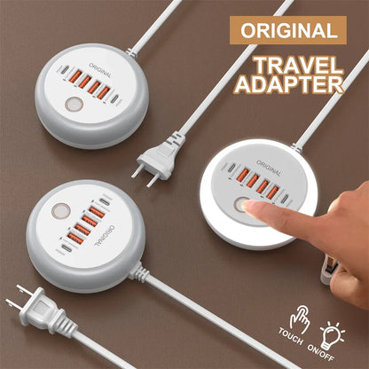 50W Power Strip Multi Port USB C Socket Type C Fast Charging Wall Charger USB Adapter For IPhone12 13 Quick Mobile Phone Charger