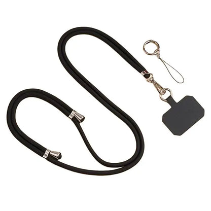 Universal Adjustment Phone Lanyard Solid Color Polyester Necklace Strap Long Hanging Rope With Clip Anti-Lost Crossbody Lanyard