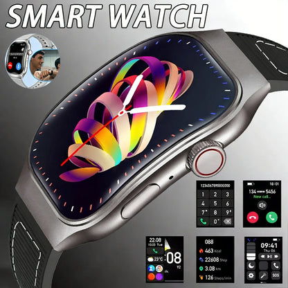 LAXASFIT New Bluetooth Call Smart Watch for Men 2.01" HD Curved Screen Sports Watch Health Monitor Smart Watch for Android iOS