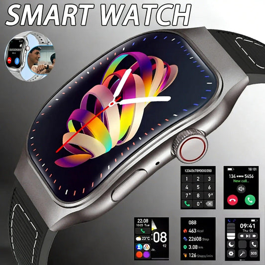 LAXASFIT New Bluetooth Call Smart Watch for Men 2.01" HD Curved Screen Sports Watch Health Monitor Smart Watch for Android iOS