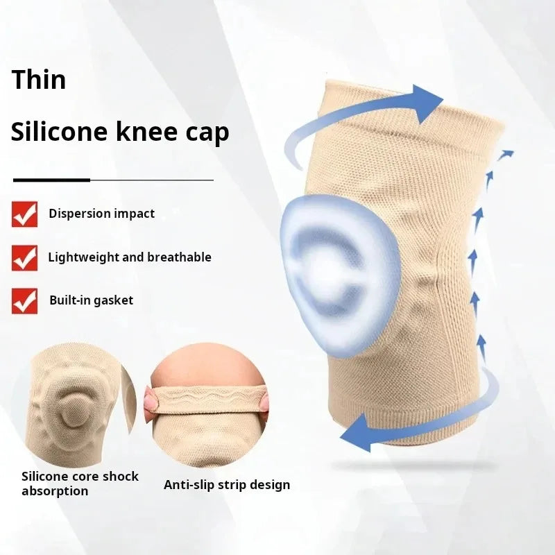 1Pcs Silicone Thin Knee Pads Fitness Dance Skating Sport sknee Pads Basketball Pressurized Cycling Roller Skating
