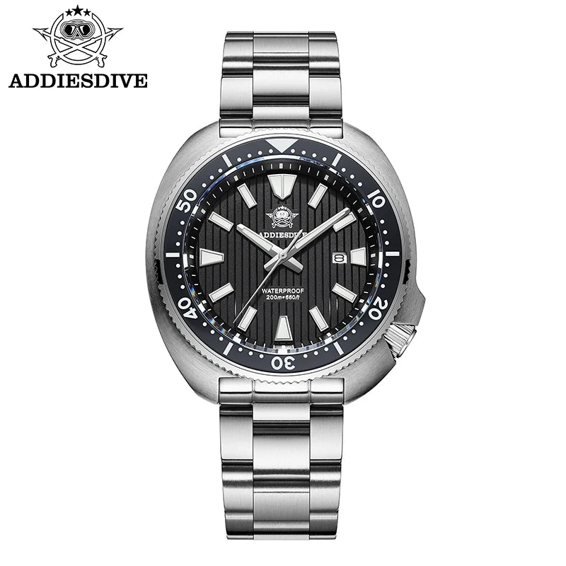 ADDIESDIVE Luxury Men's Watches Stainless Steel Sapphire Crystal Quartz Watch for Men Luminous 20Bar Waterproof NEW Wristwatches