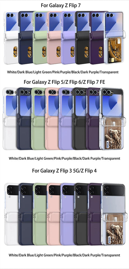 Wallet Case with Card Holder & Hinge Protection For Samsung Galaxy Z Flip 8 7 6 5 4 3 Flip7 Flip6 Flip5 Flip4 Flip8 Phone Cover