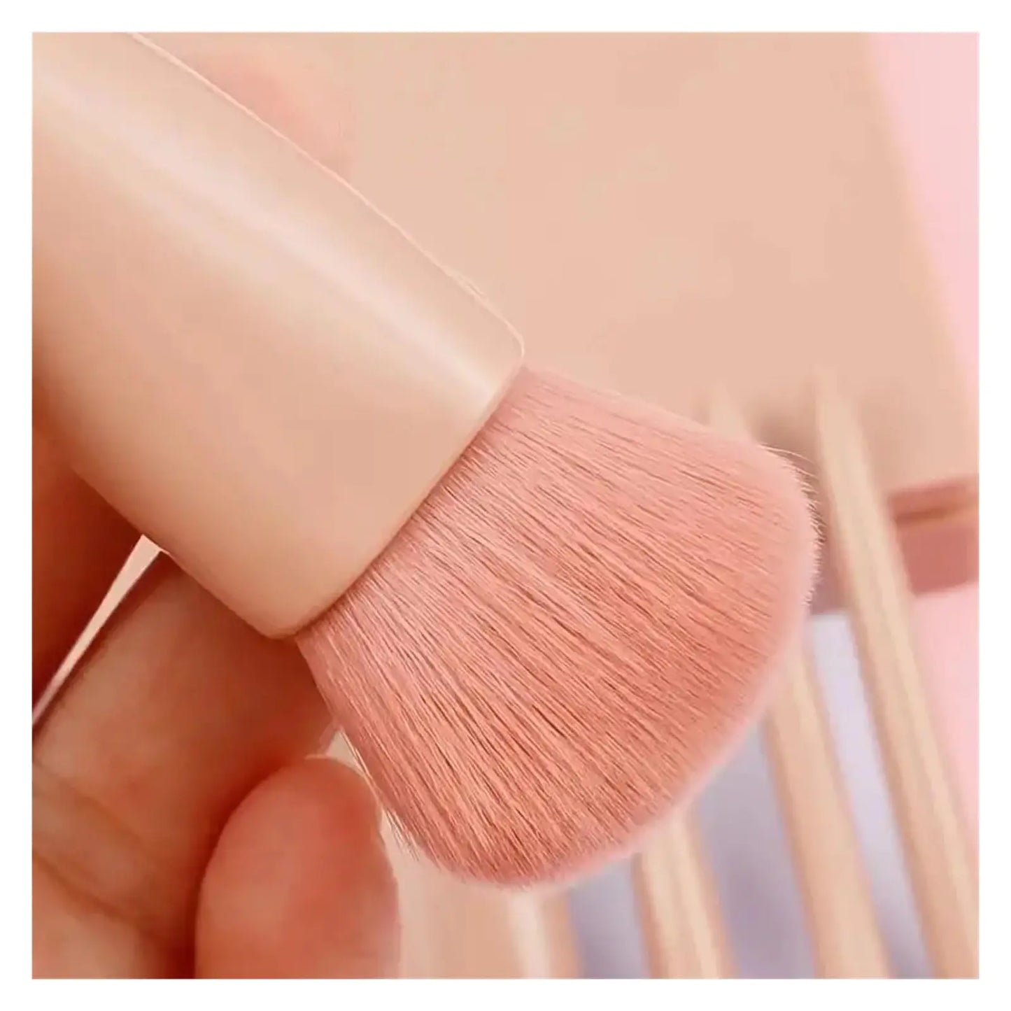 5-Piece Mini Travel Makeup Brush Set with Case and Mirror