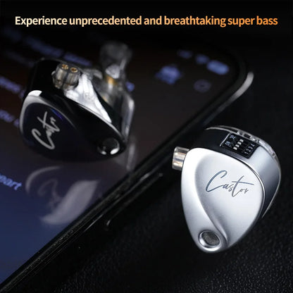 KZ Castor Bass HiFi Earphone Dual Dynamic Driver Wired Harman Tuning Noise Isolating IEM Headphones With 2Pin Detachable Cable