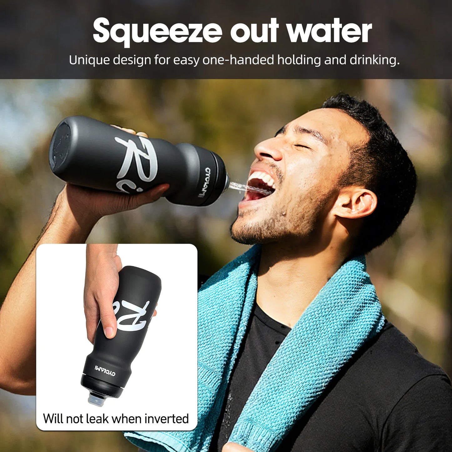 CYCLAMI Cycling Water Bottle 650ml Ultra light Leak-proof squeezable Camping Hiking Sports Bicycle Kettle Rapha 750ml Kettle