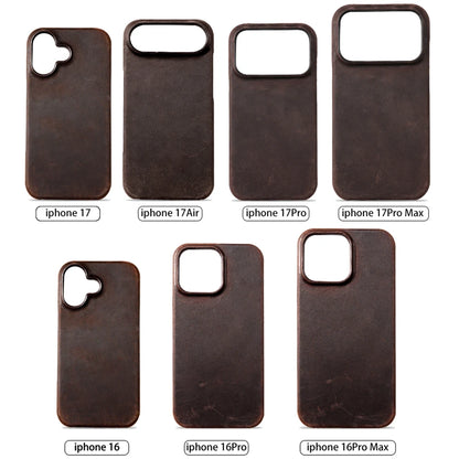 Retro Cowhide Phone Case for iPhone 17 16 15 13 14 Pro Max Air 16Pro 17Pro Luxury Crazy Horse Genuine PULL-UP Leather Back Cover
