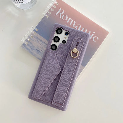 Luxury PU Leather Wrist Strap Wallet Case For Samsung Galaxy S25 S24 S23 S21 S20 FE S22 Plus Note 20 Ultra A52 A53 A54