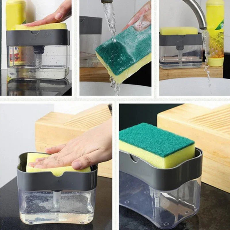 Portable Kitchen Soap Dispenser Dishwashing Press Box