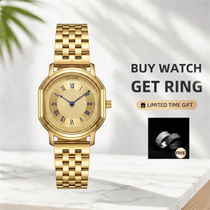 CILOA Men's Retro Roman Numeral Quartz Wristwatch, Business Casual Versatile Watch